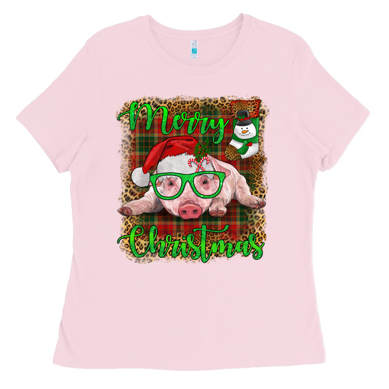 Merry Christmas Baby Pig Ladies Tee by RanaPortraitStore | Teevron