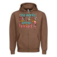 Chestnut she works willingly with her hands Zipper Hoodie - FaDigitalArtStudio