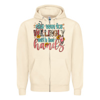 Sandshell she works willingly with her hands Zipper Hoodie - FaDigitalArtStudio