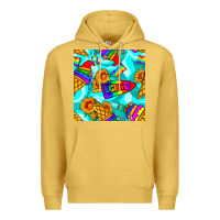 Antique Gold Pride lgbtq ice cream and sunflowers seamless Premium Hoodie - BundleAndBundleShop