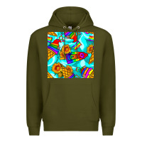 Army Green Pride lgbtq ice cream and sunflowers seamless Premium Hoodie - BundleAndBundleShop