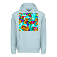 Blue Mist Pride lgbtq ice cream and sunflowers seamless Premium Hoodie - BundleAndBundleShop