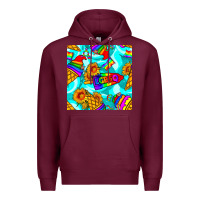 Burgundy Pride lgbtq ice cream and sunflowers seamless Premium Hoodie - BundleAndBundleShop