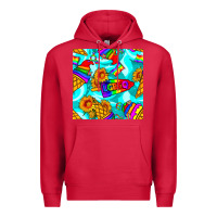 Cardinal Pride lgbtq ice cream and sunflowers seamless Premium Hoodie - BundleAndBundleShop
