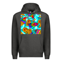 Charcoal Heather Pride lgbtq ice cream and sunflowers seamless Premium Hoodie - BundleAndBundleShop