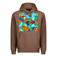 Chestnut Pride lgbtq ice cream and sunflowers seamless Premium Hoodie - BundleAndBundleShop