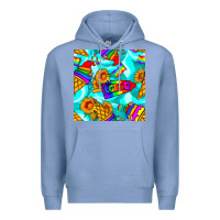 Colony Blue Pride lgbtq ice cream and sunflowers seamless Premium Hoodie - BundleAndBundleShop