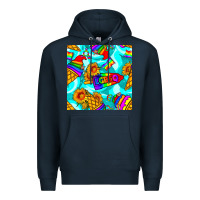 Navy Pride lgbtq ice cream and sunflowers seamless Premium Hoodie - BundleAndBundleShop