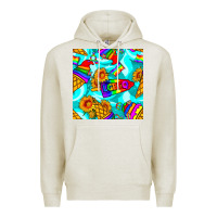 Oatmeal Heather Pride lgbtq ice cream and sunflowers seamless Premium Hoodie - BundleAndBundleShop
