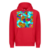 Red Pride lgbtq ice cream and sunflowers seamless Premium Hoodie - BundleAndBundleShop