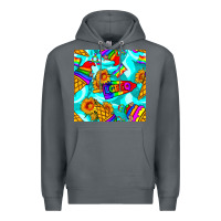 Rock Pride lgbtq ice cream and sunflowers seamless Premium Hoodie - BundleAndBundleShop