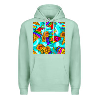 Seafoam Pride lgbtq ice cream and sunflowers seamless Premium Hoodie - BundleAndBundleShop