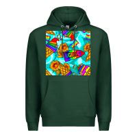 Sports Green Pride lgbtq ice cream and sunflowers seamless Premium Hoodie - BundleAndBundleShop