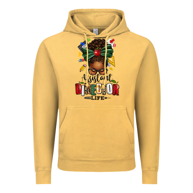 Assistant Director Life Afro Messy Bun Vintage Hoodie by texasbilliewilder | Teevron