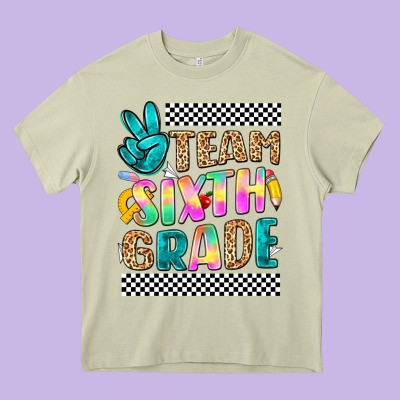 Team Sixth Grade Heavy Core Tee Designed By Nancycooperartshop
