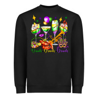 Black drink drank drunk mardi gras wine glasses olivia Heavyweight Sweatshirt - OliviaCreatesArt