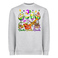Heather Grey drink drank drunk mardi gras wine glasses olivia Heavyweight Sweatshirt - OliviaCreatesArt