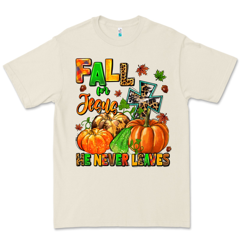 Fall For Jesus He Never Leaves Premium Tee by MaliasSmallBusiness | Teevron