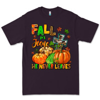 Plum fall for jesus he never leaves Premium Tee - MaliasSmallBusiness