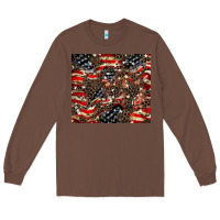 Chestnut American flag leopard tumbler Long Sleeve Tee - HowdyJamesFarm