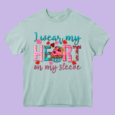 I Wear My Heart On My Sleeve Heavy Core Tee Designed By Nancycooperartshop