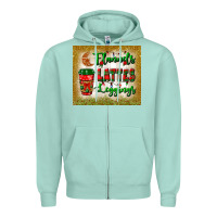 Seafoam flannels lattes leggings tumbler Zipper Hoodie - BundleAndBundleShop