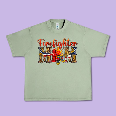 Firefighter Mom Urban Heavy Tee Designed By Texasbilliewilder
