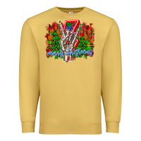 Antique Gold punk rock Merry Christmas Premium Sweatshirt - CowhideDigitalArt
