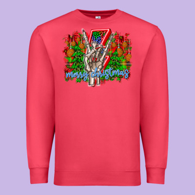 Punk Rock Merry Christmas Premium Sweatshirt Designed By Cowhidedigitalart