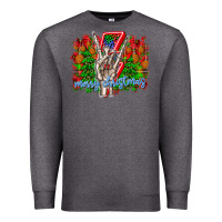 Charcoal Heather punk rock Merry Christmas Premium Sweatshirt - CowhideDigitalArt