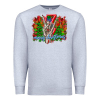 Heather Grey punk rock Merry Christmas Premium Sweatshirt - CowhideDigitalArt