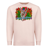 Pale Pink punk rock Merry Christmas Premium Sweatshirt - CowhideDigitalArt