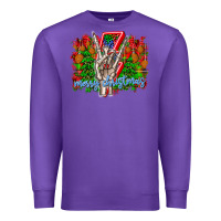 Purple punk rock Merry Christmas Premium Sweatshirt - CowhideDigitalArt