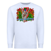 White punk rock Merry Christmas Premium Sweatshirt - CowhideDigitalArt