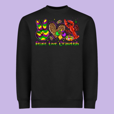 Peace Love Crawfish Olivia Heavyweight Sweatshirt Designed By Oliviacreatesart