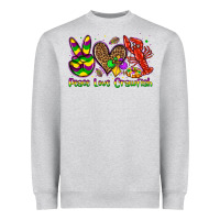 Heather Grey peace love crawfish olivia Heavyweight Sweatshirt - OliviaCreatesArt