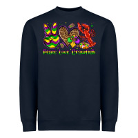 Navy peace love crawfish olivia Heavyweight Sweatshirt - OliviaCreatesArt