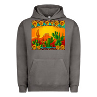 Desert Sunset With Cactus Sunflowers And Leopard Urban Hoodie | Teevron