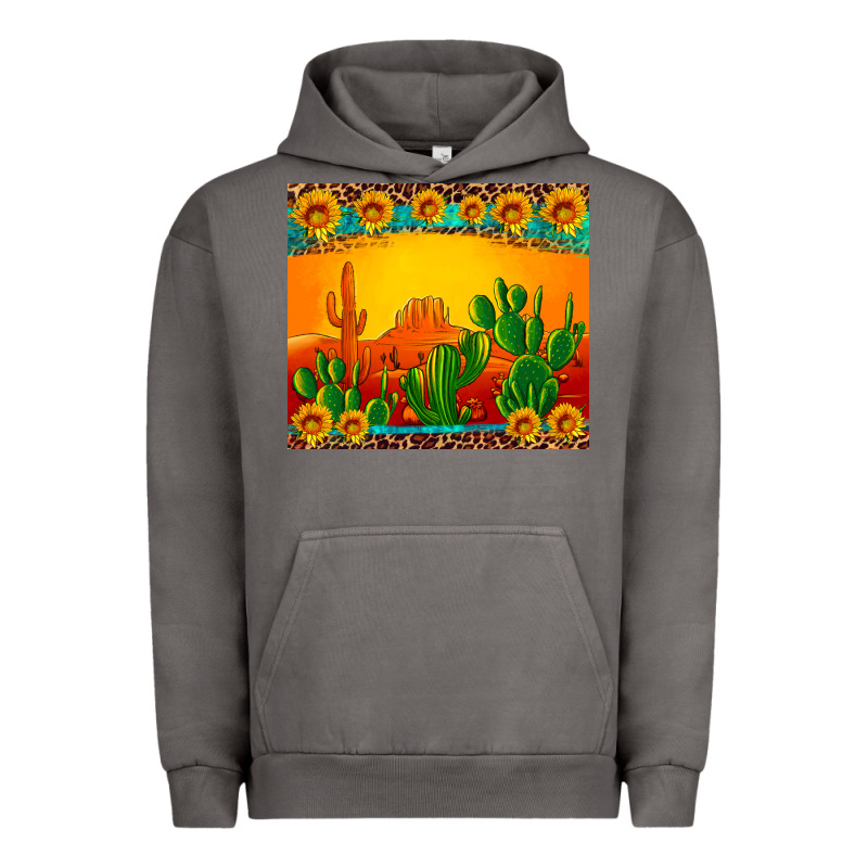 Desert Sunset With Cactus Sunflowers And Leopard Urban Hoodie by Artiststas | Teevron