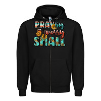 Black pray big worry small Zipper Hoodie - BundleAndBundleShop