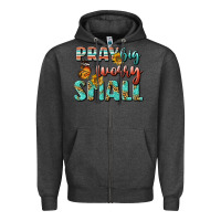 Charcoal Heather pray big worry small Zipper Hoodie - BundleAndBundleShop