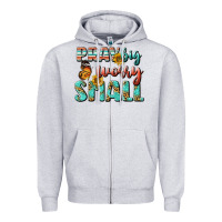 Heather Grey pray big worry small Zipper Hoodie - BundleAndBundleShop