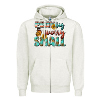Oatmeal Heather pray big worry small Zipper Hoodie - BundleAndBundleShop