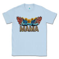 Dusty Blue Western American Mama With Sunflowers Classic Tee - LillyAllenDesigns
