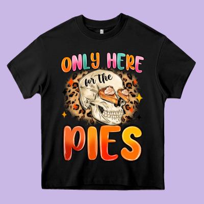 Only Here For The Pies Heavy Core Tee Designed By Maliassmallbusiness