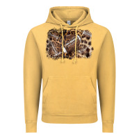 Vintage Mustard Football background leopard Vintage Hoodie - NancyCooperArtShop