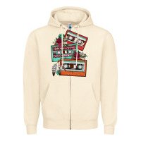 Sandshell cassette floral gemstone Zipper Hoodie - FaDigitalArtStudio