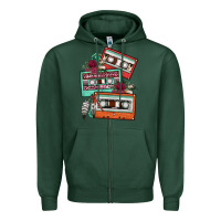 Sports Green cassette floral gemstone Zipper Hoodie - FaDigitalArtStudio
