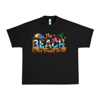 Black the beach is my happy place Urban Heavy Tee - NancyCooperArtShop