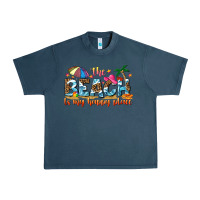 Midnight Navy the beach is my happy place Urban Heavy Tee - NancyCooperArtShop